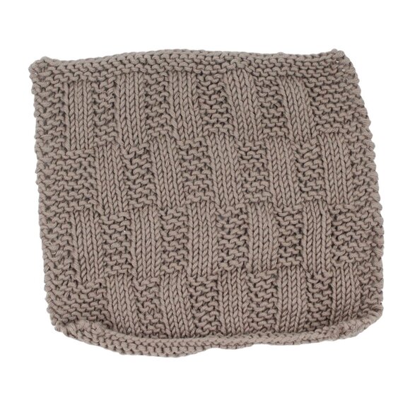 Handmade Hand Knit Gray Cotton Dishcloth Set (Wishes, Harvest, Log Cabin) - Picture 3 of 4